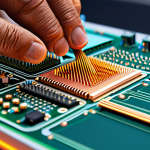 PCB Design & Layout**

"Close-up of a complex PCB design, highlighting thermal vias and copper planes, professional engineering workstation in the background, focus on detail and precision, safe for work, appropriate content, fully clothed engineer working on the design, perfect anatomy, natural proportions, high-quality rendering, showcasing the integration of thermal management techniques. The engineer is wearing appropriate attire. Professional."

**