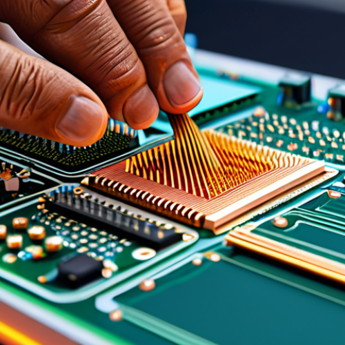 Home 11 PCB Design & Layout**
"Close-up of a complex PCB design, highlighting thermal vias and copper planes, professional engineering workstation in the background, focus on detail and precision, safe for work, appropriate content, fully clothed engineer working on the design, perfect anatomy, natural proportions, high-quality rendering, showcasing the integration of thermal management techniques. The engineer is wearing appropriate attire. Professional."
**