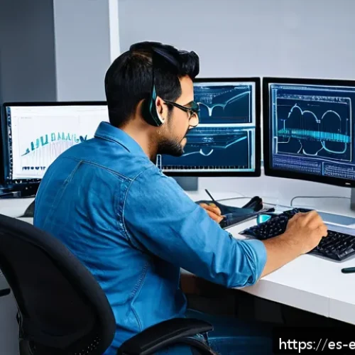 전자공학 이직 시 유리한 기술 스택 - A modern electronics engineer in a bright, organized workspace designing a printed circuit board (PC...