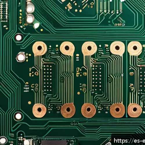 PCB 설계 업무 프로세스 - A detailed close-up view of a compact printed circuit board (PCB) layout, showcasing an efficient co...