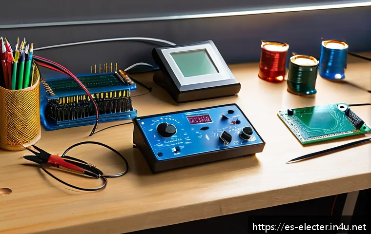 전자공학 실습 장비 추천 - A detailed close-up scene of a modern electronics workspace tailored for Spanish-speaking students, ...